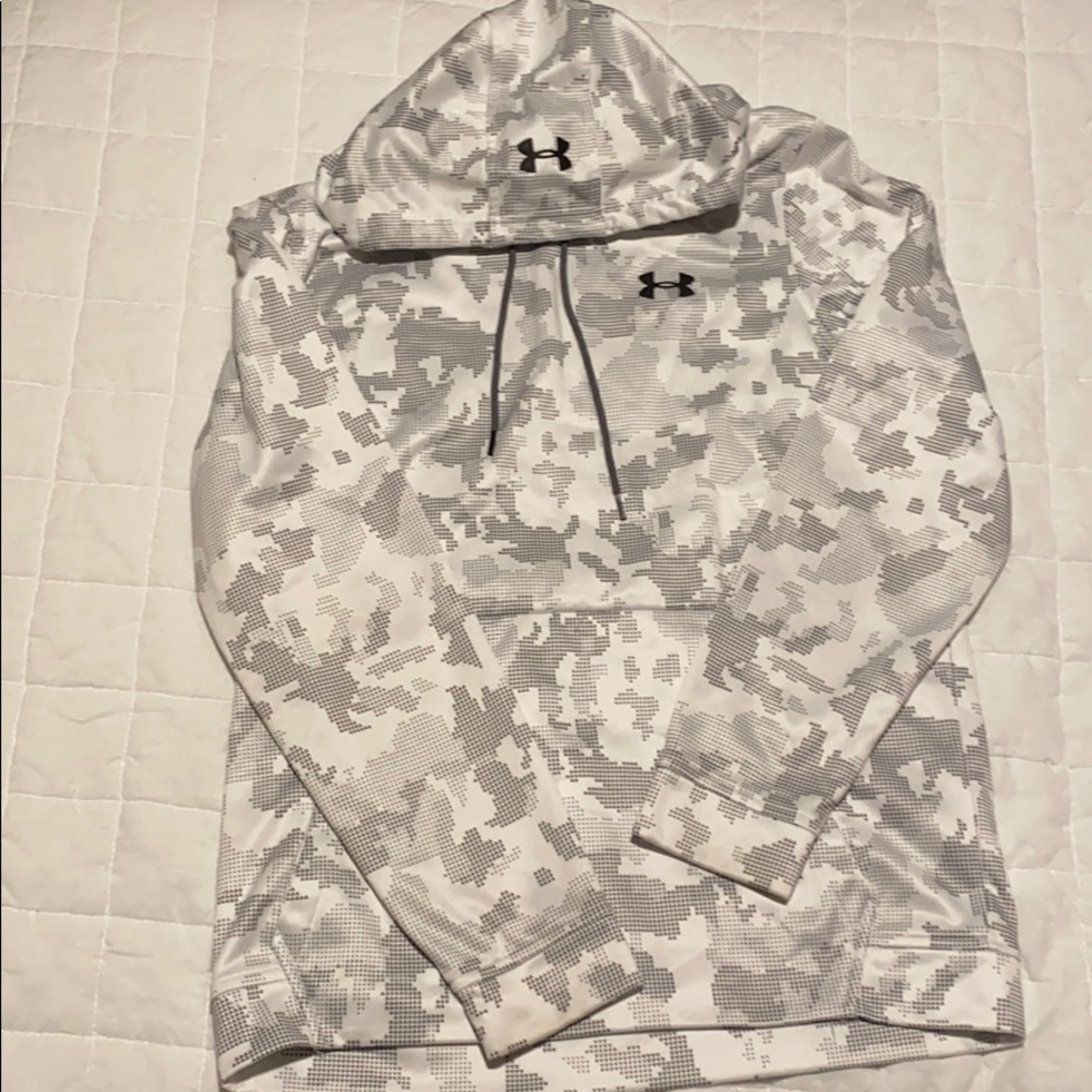 Under Armour White Camo Hooded Sweatshirt M